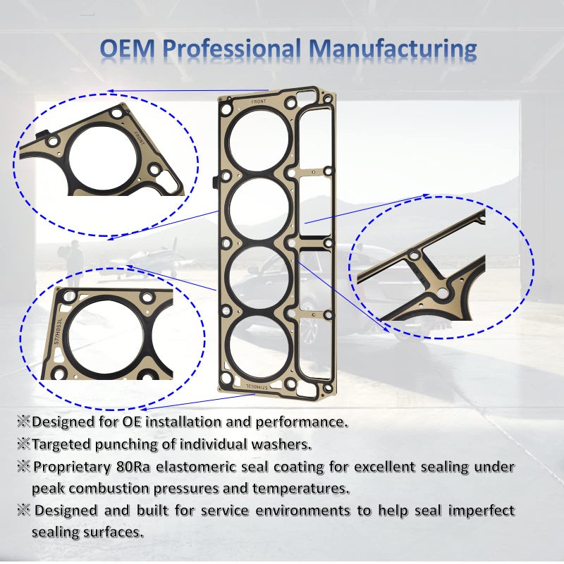 MANATEE MLS Cylinder Multi Layer Head Gasket 2PCS 12589226 for LS1/LS6 V8 4.8L 5.3L 5.7 Liter Engines, Compatible with 2002-2015 Chevrolet/Buick/GMC/Pontiac/Hummer/Cadillac/Saab,12498544 98544 - Image 4